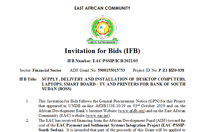 Invitation for Bids (IFB)